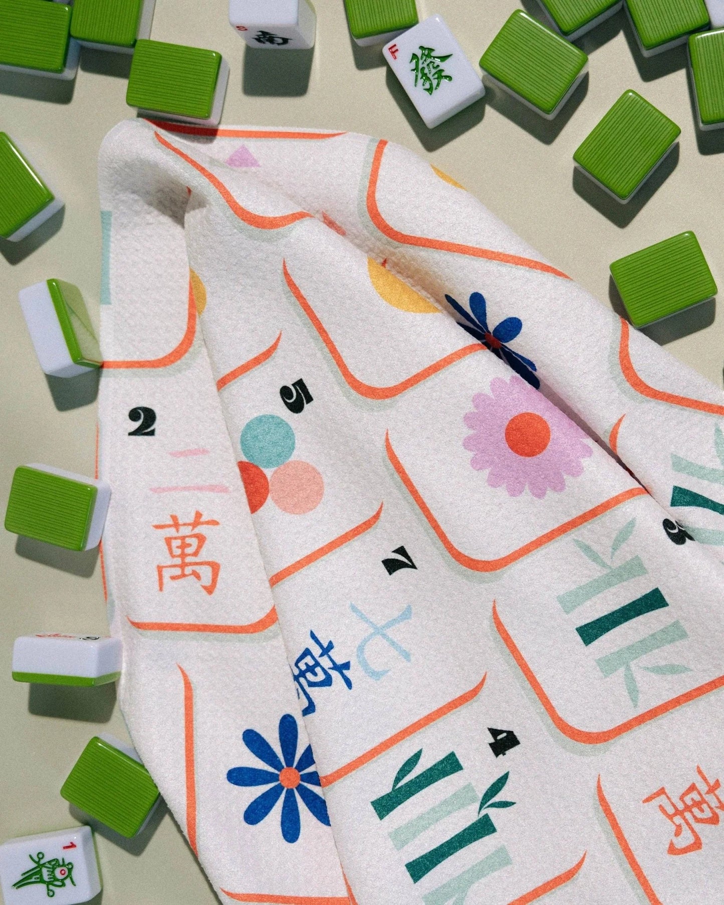 Geometric Tile Toss Kitchen Towel – Recycled Material