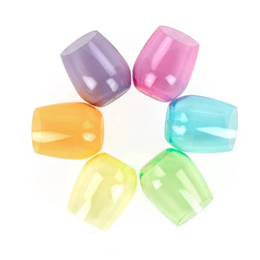 Colorful acrylic stemless wine glasses set