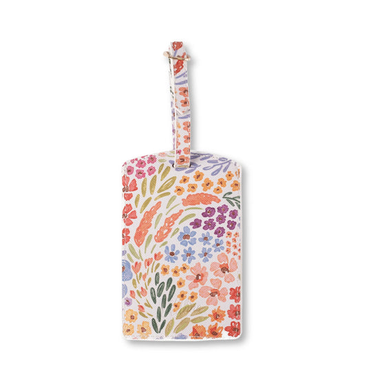 Countryside Blooms floral luggage tag with privacy cover