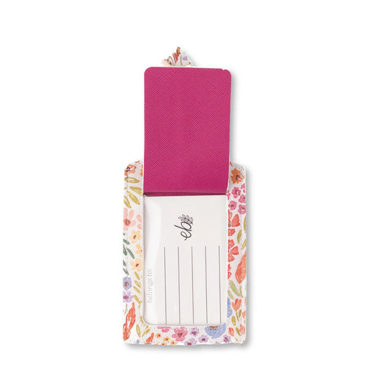 Floral Luggage Tag with Privacy Cover