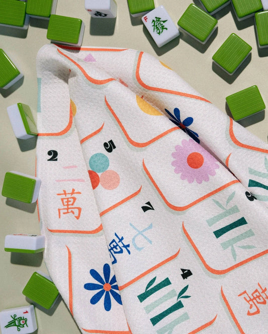 Geometric Tile Toss Kitchen Towel – Recycled Material