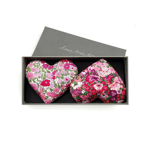 Lavender heart sachets in gift box from Gypsy Moon