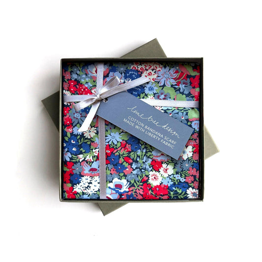 Gypsy Moon Liberty Tana Lawn Square Scarf Thorpe Blue Red