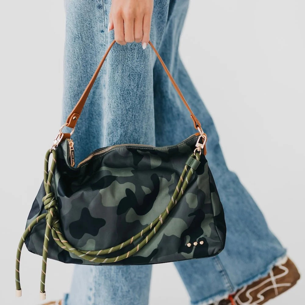 Gypsy Moon Nikki Nylon Slouchy Shoulder Bag in Camo