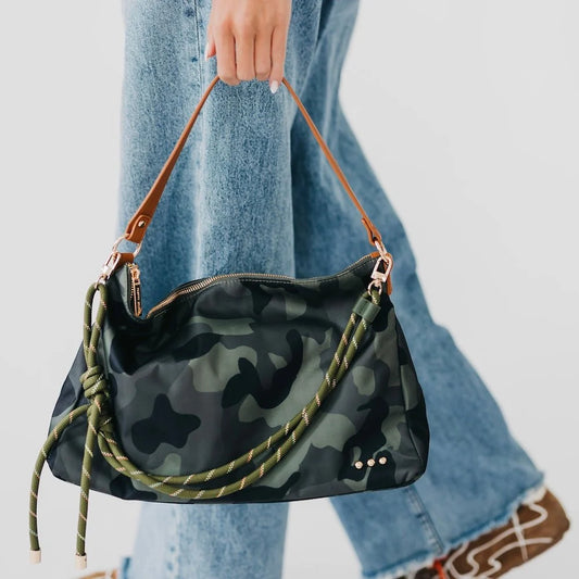 Gypsy Moon Nikki Nylon Slouchy Shoulder Bag in Camo