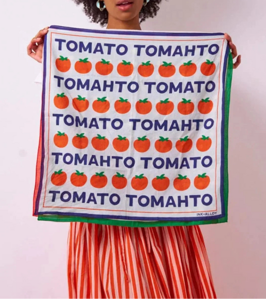 Tomato Graphic Print Cotton Bandana – 21 x 21 inches